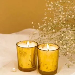 Mercury Votive Scented Candle – Rose & Lavender Aromatherapy Best for Christmas Gift | Soy Wax | 60ml (Pack of 2)